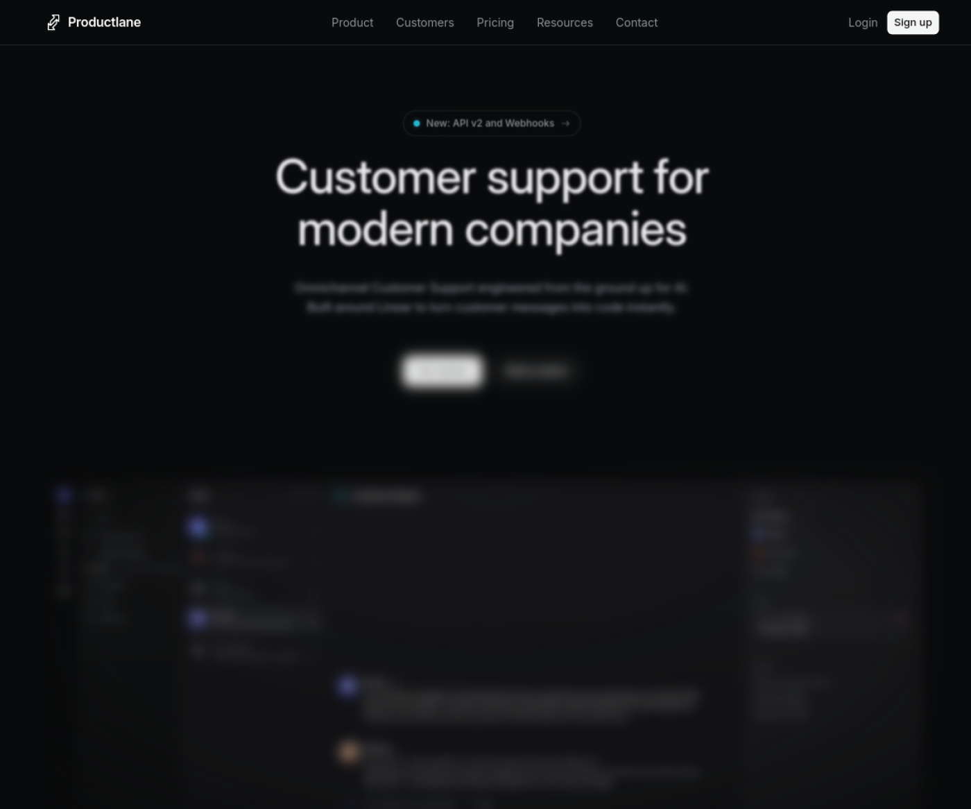 Productlane website screenshot